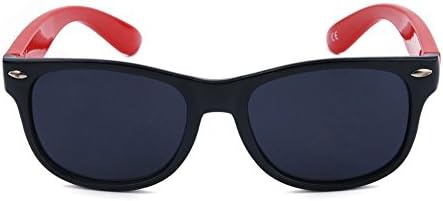MommasJoy Wayfarer Silicone Flexible Kids Polarized Sunglasses for Boys Girls Children Age 1-10 Yr (Black-Red)