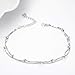 LUHE Anklets Sterling Silver Layered Anklets Ankle Bracelets for Women Teen Girls Layered Chain Ball and Bead Double Anklets Beach Anklets Jewelry for Women Teens Girls