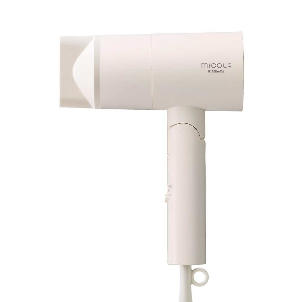 アイリスオーヤマ MICOLA ドライヤー 大風量 速乾 軽量 スピーディー イオンドライヤー 3段階調整 ノズル付き HDR-M101-W オフホワイト商品画像