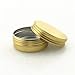 1 oz.Tins Gold Aluminum Metal Tin Round Screw Top Lid Containers Metal Storage Tin Jars Aluminum Tin Cans Travel Storage Tins for Lip Balm DIY Cosmetics Salves,1 Ounce/30 ML,10 Pack