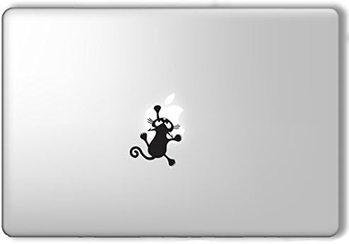 Kitten Holding onto Top of Apple - Apple Macbook Laptop Vinyl Sticker Decal