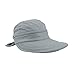 Womens 2in1 Wide Brim Summer Folding Anti-UV Golf Tennis Sun Visor Cap Beach Hat, Grey, OS