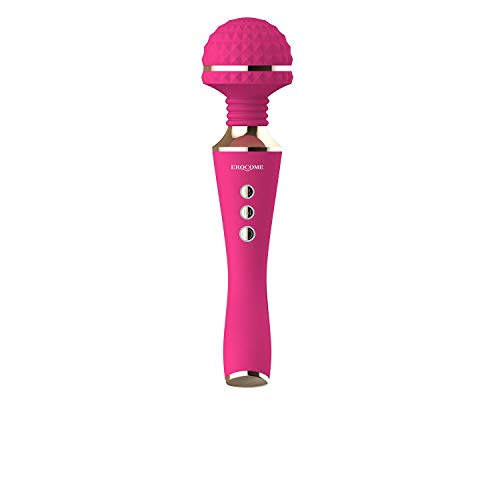 Cordless Wand Massager for Back Neck and Shoulder 5 Speed 10 Frequency Waterproof Auto-Heating Silicone Rechargeable