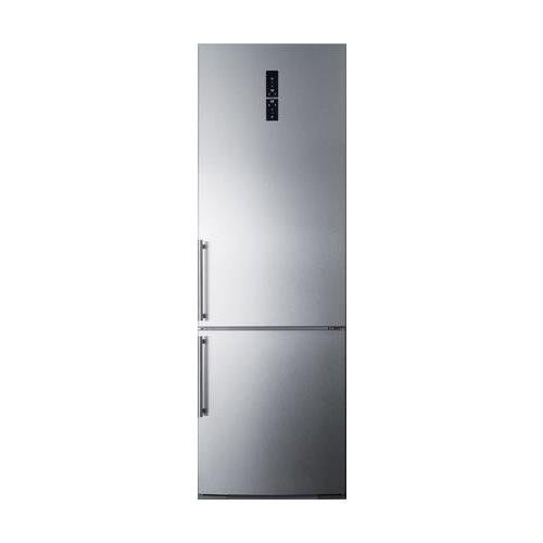 Summit FFBF249SS 24" Counter Depth ENERGY STAR Bottom Freezer Refrigerator with Digital Control Panel, Stainless Steel