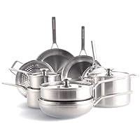 Merten & Storck Tri-Ply Stainless Steel Induction 14 Piece Cookware Pots and Pans Set, Multi Clad, Oven Safe, Silver Merten & Storck Tri-Ply Stainless Steel Induction 14 Piece Cookware Pots and Pans Set, Multi Clad, Oven Safe, Silver