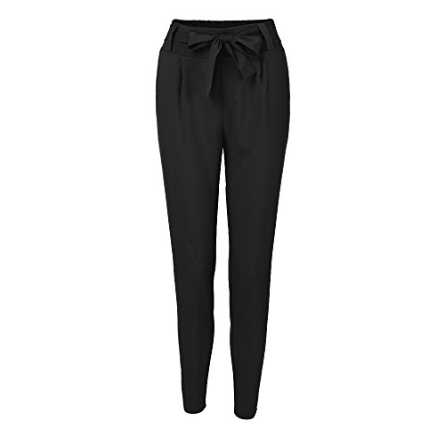 Sunmoot Womens High Waist Harem Pants Bandage Casual Peg Leg Cigarette Pencil Pants