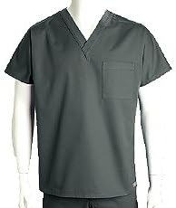ICU by Barco 1 Pocket Unisex V-Neck Scrub Top, Pewter, X-Large
