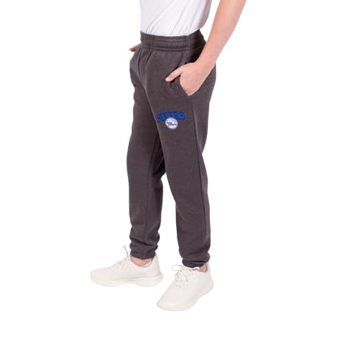 Ultra Game Boys' Soft Fleece Active Jogger Sweatpants,Philadelphia 76ers,Heathe…