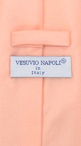 Vesuvio Napoli NeckTie Solid PEACH Color Men's Neck Tie