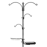 GrayBunny GB-6844 Premium Bird Feeding Station Kit, 22" Wide x 91" Tall (82" above ground height), A Multi Feeder Hanging Kit and Bird Bath For Attracting Wild Birds