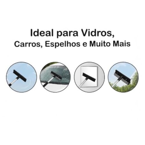 Rodo Janela Box Sacadas Profissional Limpador Vidros Com Cabo Extensível Preto Exclusivo