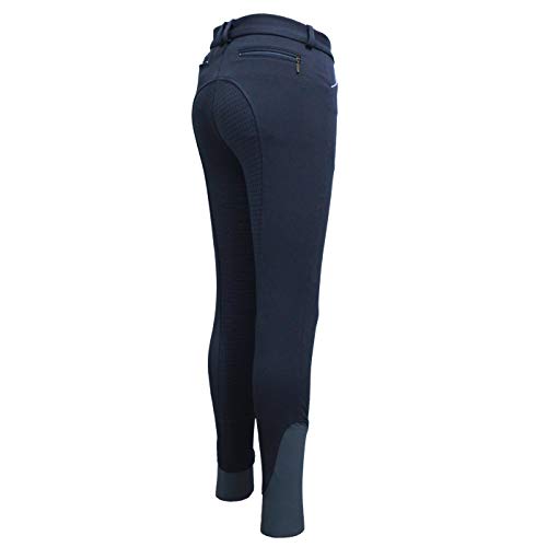 image for HR Farm Ladies Middle Rise Full Seat Silicone Knit Breeches Women Ridi