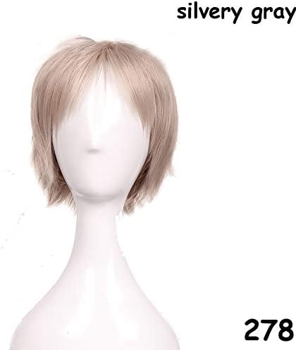 VIVIKZ Short Wig Blue Brown Blonde Black Women Men Cosplay Costume Party Full Head Wigs Synthetic Hair