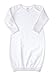 Baby Jay Newborn Sleeper Gown - White Soft Cotton Baby Nightgown Swaddle With Mitten Cuffs and Elastic Bottom