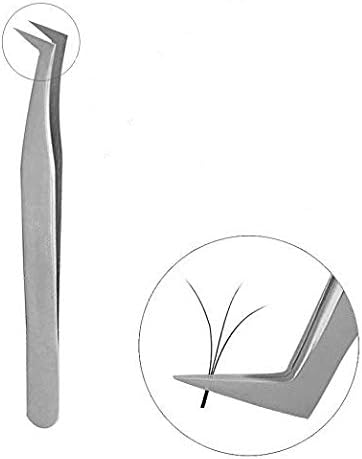 MISMXC Professional Stainless Steel Precision Tweezers for Individual and 3D 6D Volume Mink Eyelash Extensions