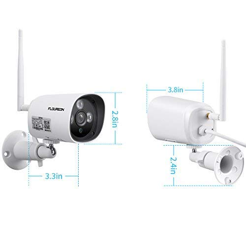 FLOUREON 1080P HD Wireless WiFi IP Camera Waterproof CCTV Home Security Bullet Cam Support Motion Detection Alarm Video Recorder with Remote Playback (1080P Outdoor Camera)