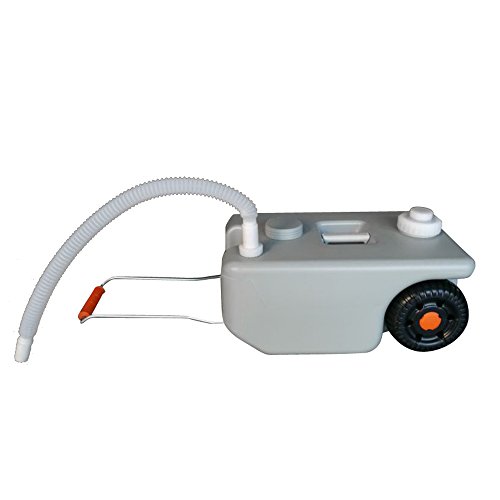 Z ZTDM 25L/6.6GAL Wheeled Water Tank Protable Portable Waste Tote Tank for Outdoor Camping RV White - Thumbnail 5
