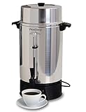 West Bend 33600 Highly Polished Aluminum Commercial Coffee Urn Features Automatic Temperature Control Large Capacity with Quick Brewing Smooth Prep and Easy Clean Up, 100-Cup, Silver