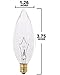 Pack of 12 60 Watt CTC Clear Torpedo Shaped Incandescent Chandelier Light Bulb, Candelabra Base
