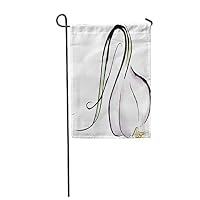 Tarolo Decoration Flag Cooking Garlic Bulb Watercolor Wash Pen Ink Thanksgiving Asian Chef Gestural Health Thick Fabric Double Sided Home Garden Flag 12" W x 18" H