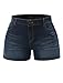 LE3NO Womens Stretchy Vintage Distressed Denim Jean Shorts with Pockets