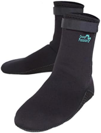 Ocean Passion 4mm Premium Neoprene Fin Socks - for Diving, Swimming, Snorkeling, Beach Sports, Surfing (Black, XX-Large)