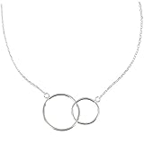 Les Poulettes Jewels - Sterling Silver Necklace Two Circles