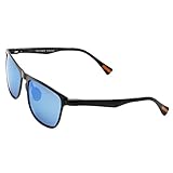 Yougarr Group Retro Wayfarer Sunglasses Polarized Metal Frame Classic Vintage Design for men women (Blue Len/Black Frame, 52)