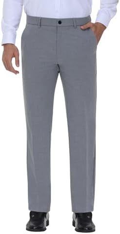 men's dress pants slim fit 28x30 Ferrecci Men's Halo Tan Slim Fit Flat-Front Dress Pants 46x30