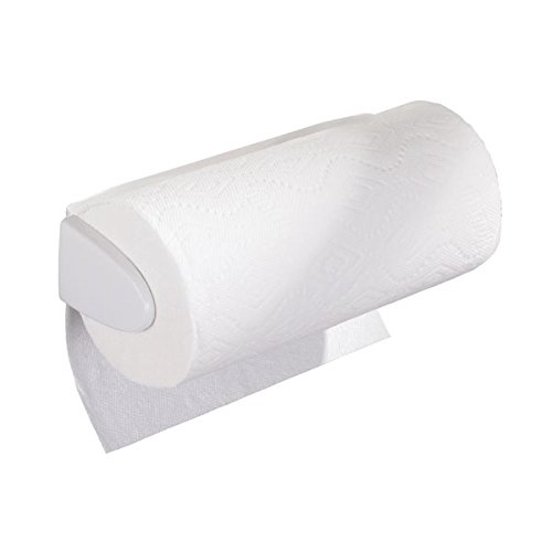 mDesign Paper Towel Holder for Kitchen - Wall Mount/Under Cabinet, White