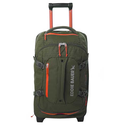 Eddie Bauer Expedition 22 Duffel Bag 2.0 - Lightweight Travel Luggage Made From Rugged Polycarbonate and Nylon, Dk Thyme