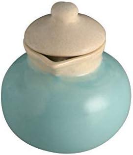 Clay Aesthetics Porcelain Turquoise Small Round Milk Pot/Pourer with Lid 250Ml