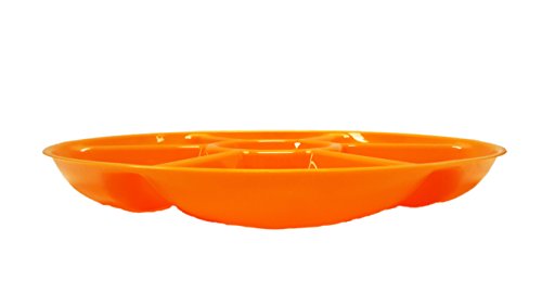 Set of 4 Assorted Colors Black Duck Chip N Dip Hard Plastic 11.5-Inch Round 7-Section Serving Trays! - Thumbnail 4