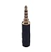 KK AS3b-4P 2pcs total, Hi End 4-Pole 3.5mm Right Angle & Streight Male Plug, Gold Plated, Solder Connector KK AS3b-4P (Angle & Straight)