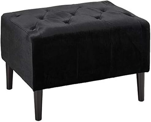 Amazon Com Christopher Knight Home Kimiko Tufted Velvet Ottoman Black Dark Brown Furniture Decor