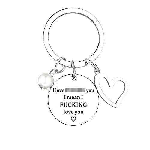MADHAHEFU Couple Gifts Husband Keychain to My Love Gifts for Her Him BBF Best Friends Birthday Keyring (I Mean I Love You)