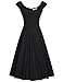 MUXXN Ladies Retro Sleeveless Casual Day Wearing Knee Length Black Dress (Black XXL)