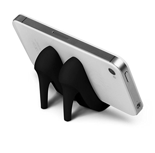 ZLMC Cute Cell Phone Stand,High Heel Shoes Holder Mobile Phone Mount Compatible iPhone X 8 8Plus 7 7plus 6 6s 5S 5C 4S, Samsung Galaxy S9 S9+ S8+ S8 S7 A9 Star S6, Android Smartphone (Black) - Thumbnail 3