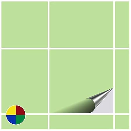 FoLIESEN Fliesenaufkleber 15x15 cm - Fliesen-Folie Bad - Klebefolie Küche - 20 Klebefliesen, Frühlingsgrün matt