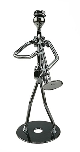 Unigift Vintage Iron Art Steel Music Man Figure Performer with Screw Cap Desk Decor Home Bedroom Bar Display Ornament Birthday Gift 6-2(Key Press Trombone)