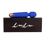 Cordless Wand Massager by LuLu - Strongest Therapeutic Vibrating Power - Best Rated for Travel Gift - Magic Stress Away - Perfect for Muscle Aches and Personal Sports Recovery - USB - Mini - Blue