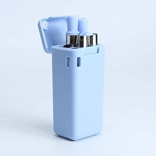 Foldable Stainless Steel Reusable Outdoor Household Drinking Water Straw Blue