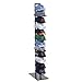 12 Tier Baseball Hat Rack Tower Display in Black - 73 H x 12.5 W x 14.5 D Inches