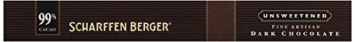 Scharffen Berger Unsweetened Dark Chocolate Baking Bar (99% Cacao), 9.7 oz