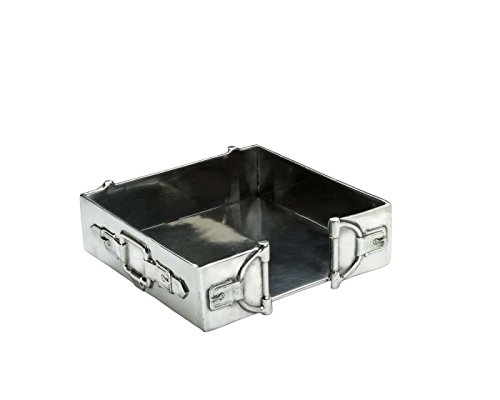 Arthur Court Designs Aluminum Equestrian Horse Bit Cocktail Napkin Box