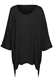 ANGVNS Fashion Women Casual O-Neck Batwing Sleeve Loose Irregular Top Blouse