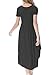 levaca Womens Summer Empire Waist Short Sleeve Casual T Shirt Midi Dress Black XL