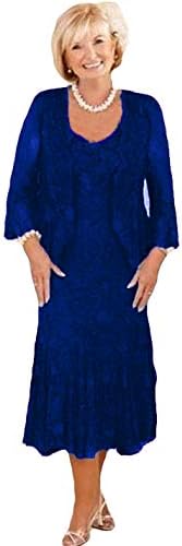 Lace Mother of The Bride Dress with Sleeves Tea Length Lilac US146