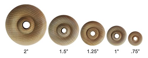 Wood Wheels - 100 Pack with Free Axle Pegs - Made in USA (.75" Diameter)