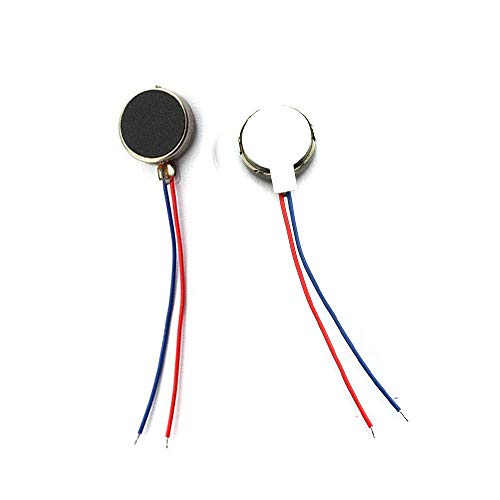 tatoko 20PCS 10mmx3mm Mini Vibration Motors DC 3V 12000rpm Flat Coin Button-Type Micro DC Vibrating Motor for Mobile Cell Phone Pager Tablet Household Appliances